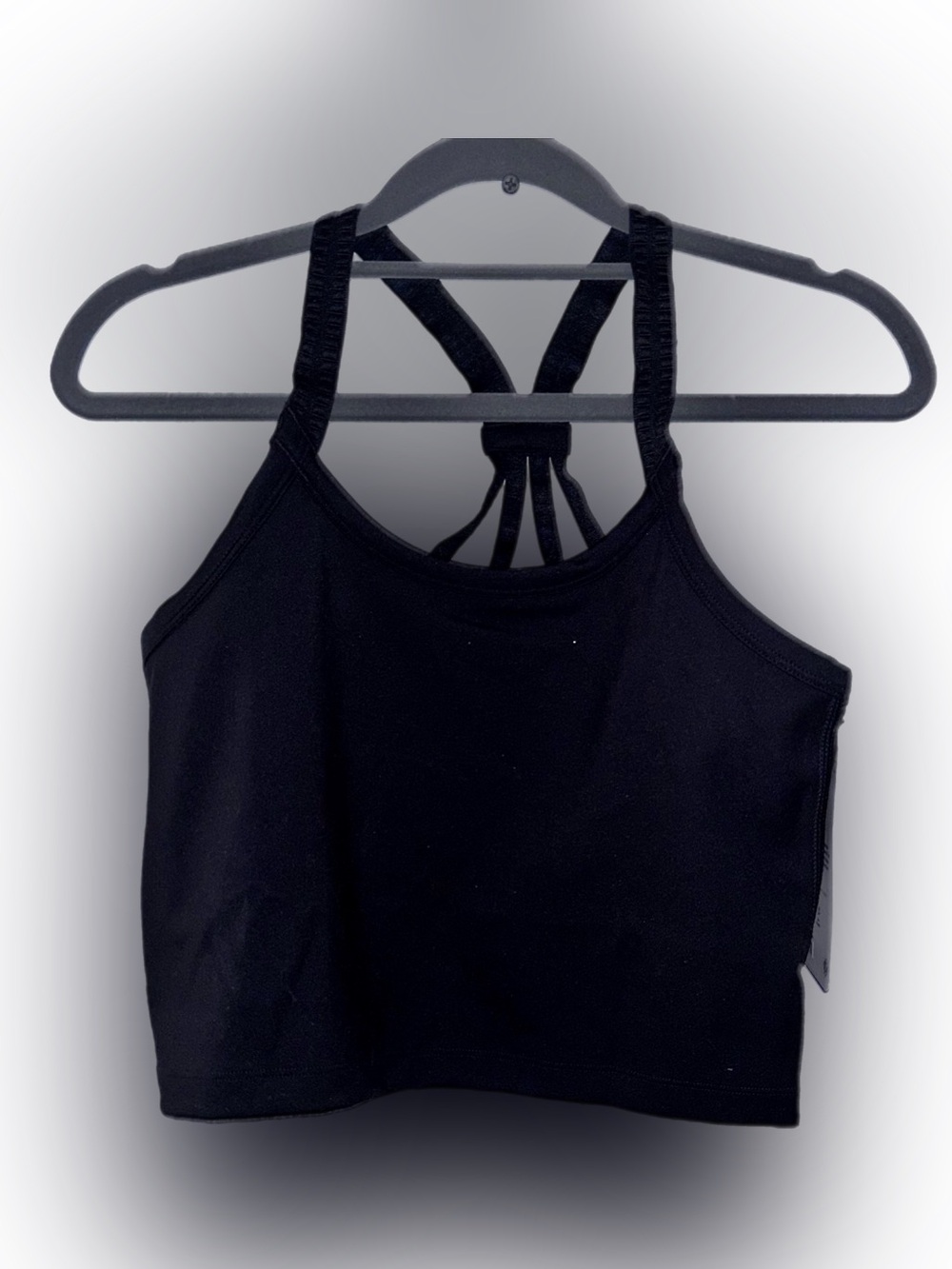Women’s Black Strappy-Back Sports Bra no pads